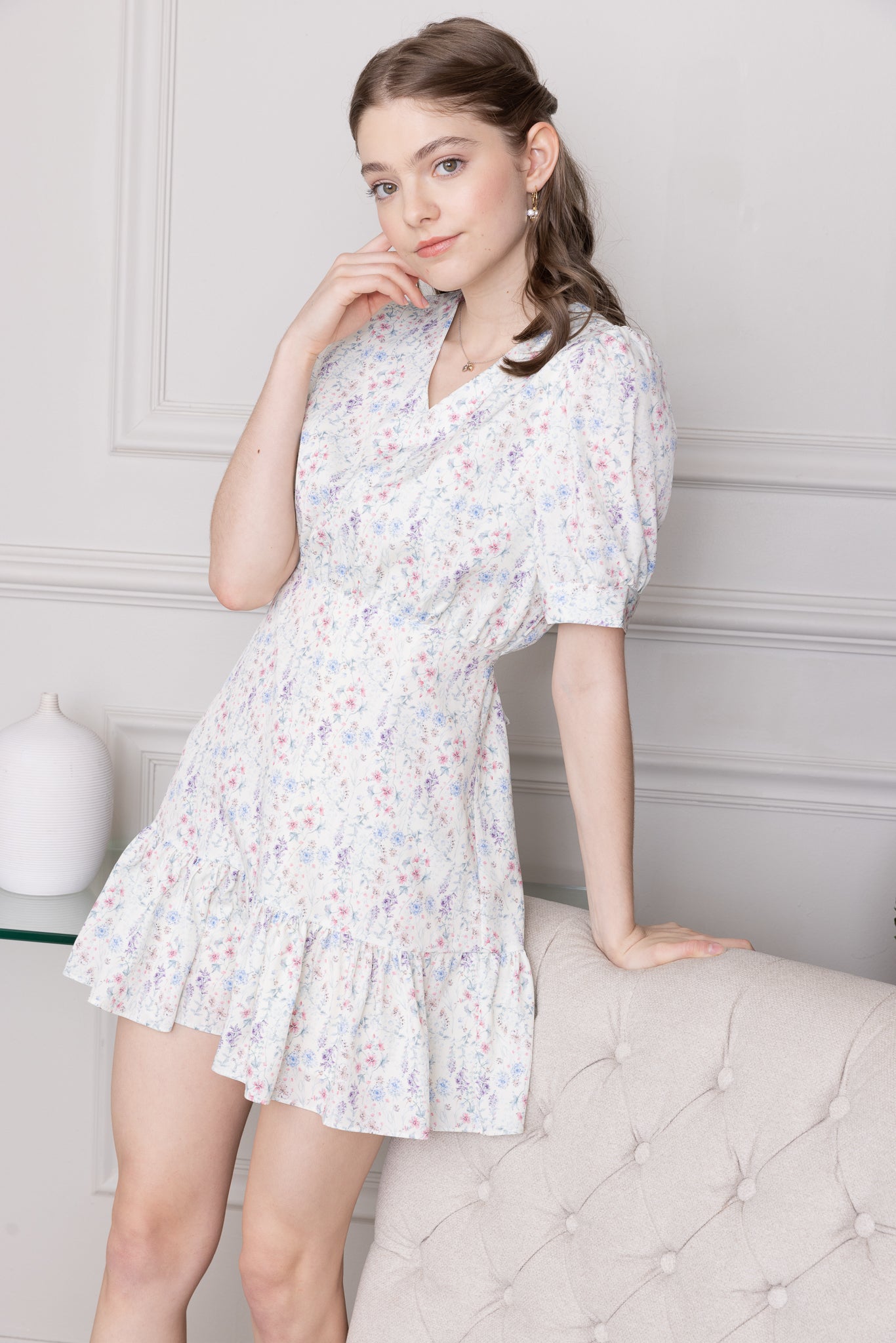 Floral Ruffle Hem Dress