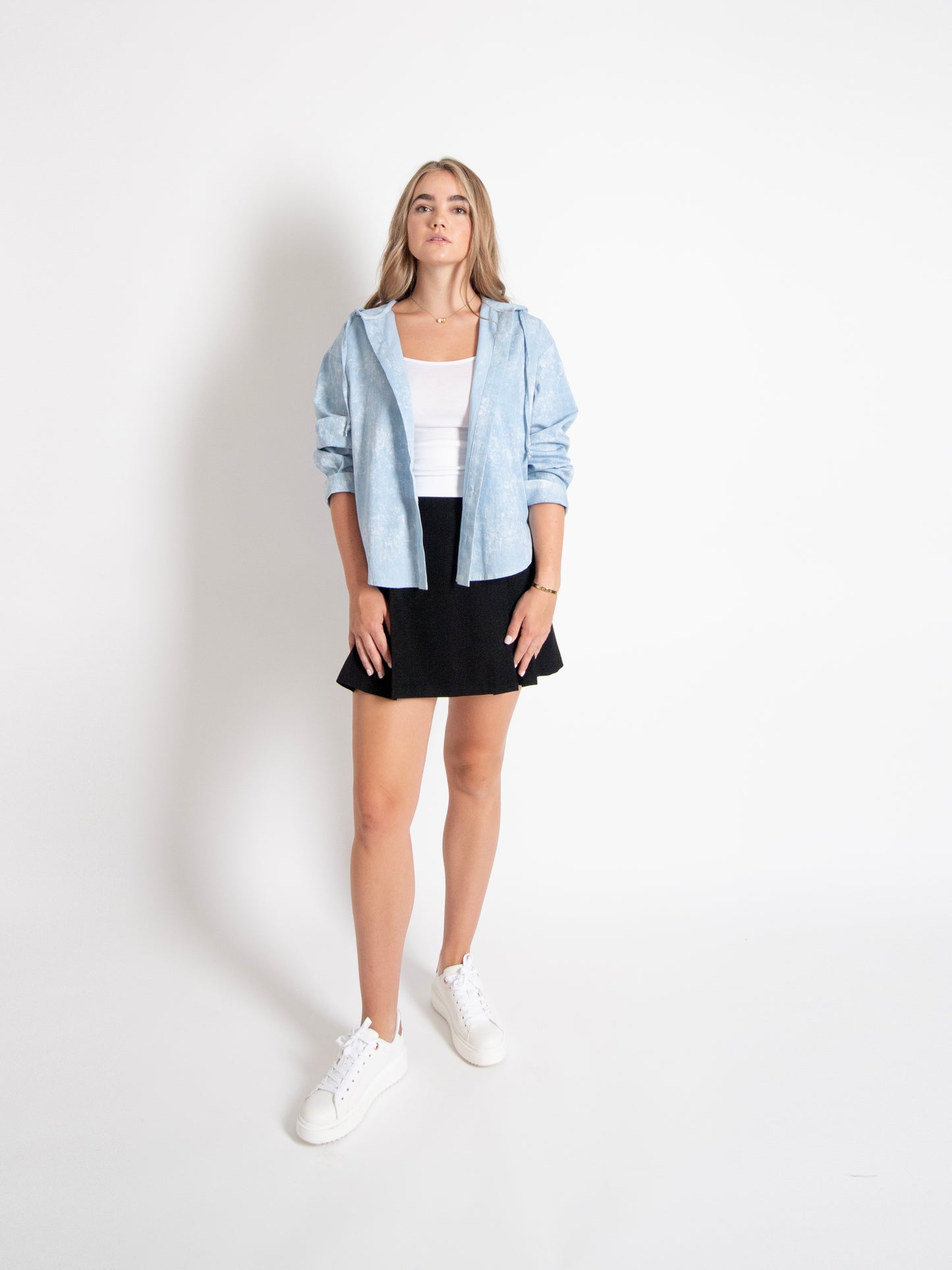 Denim Hooded Shirt