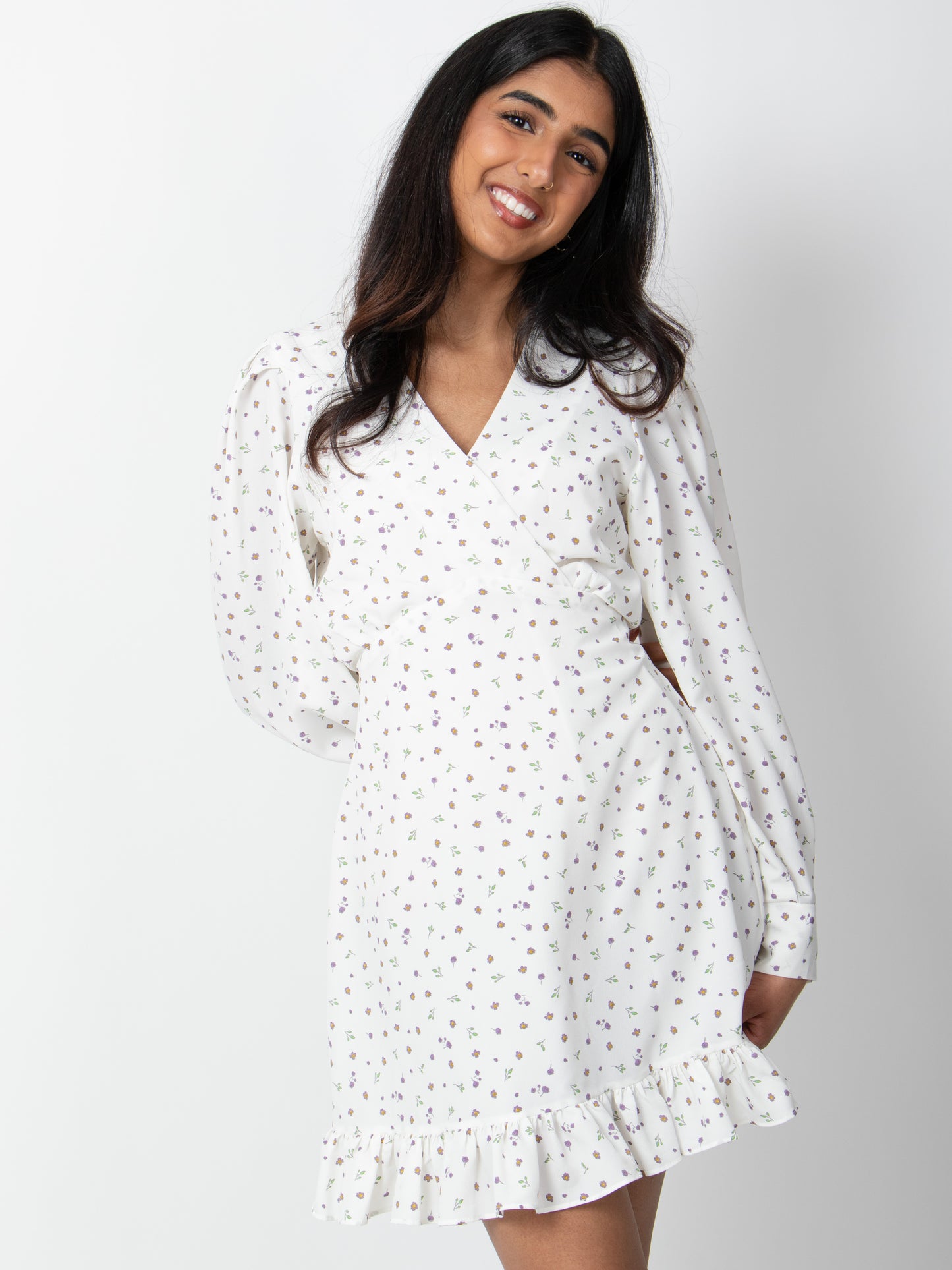 Flower V-neck Dress