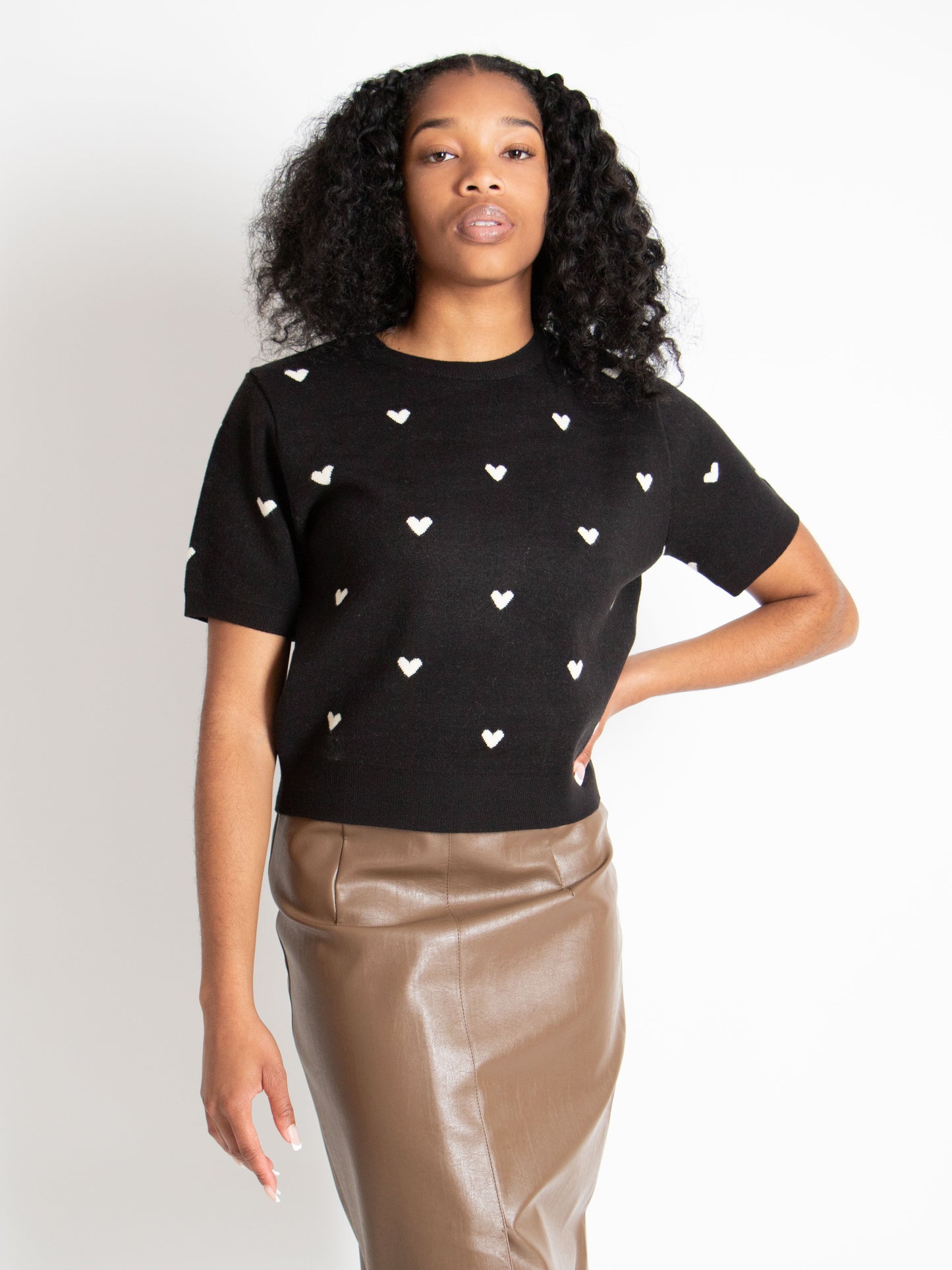 Heart Short Sleeve Knit
