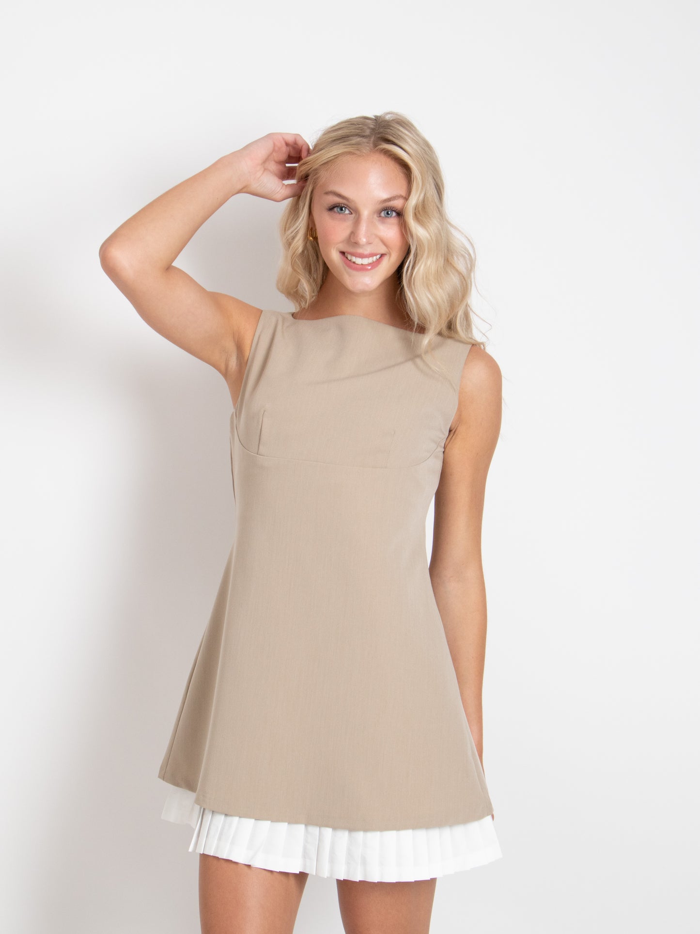 Pleated Point Dress