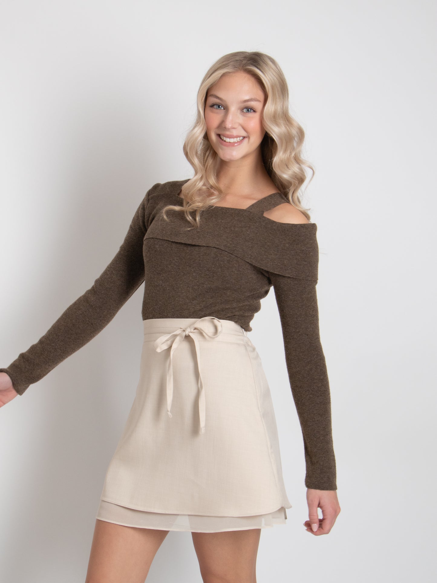 Waist Tie A-line Skirt