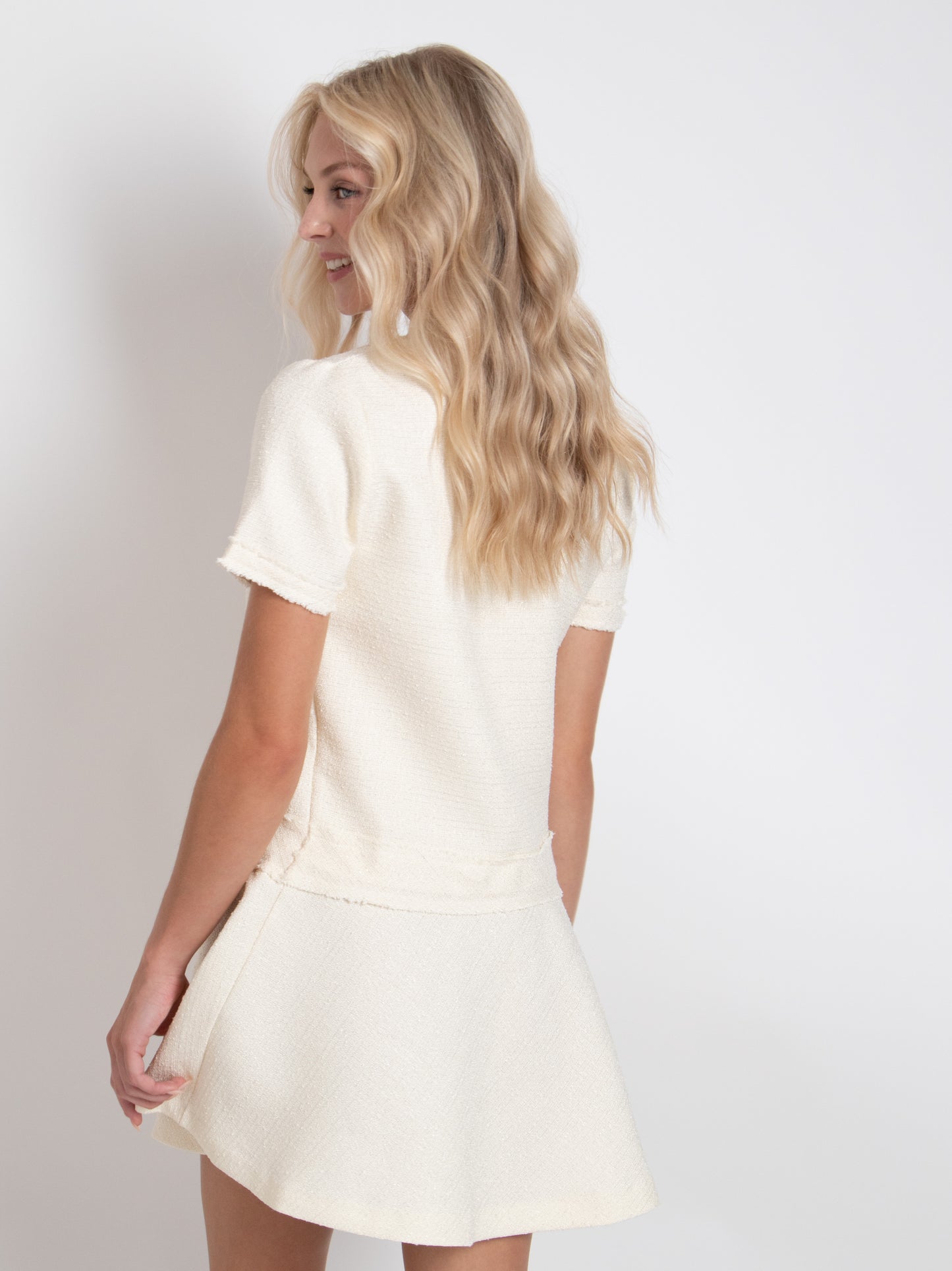 Button Tweed Dress