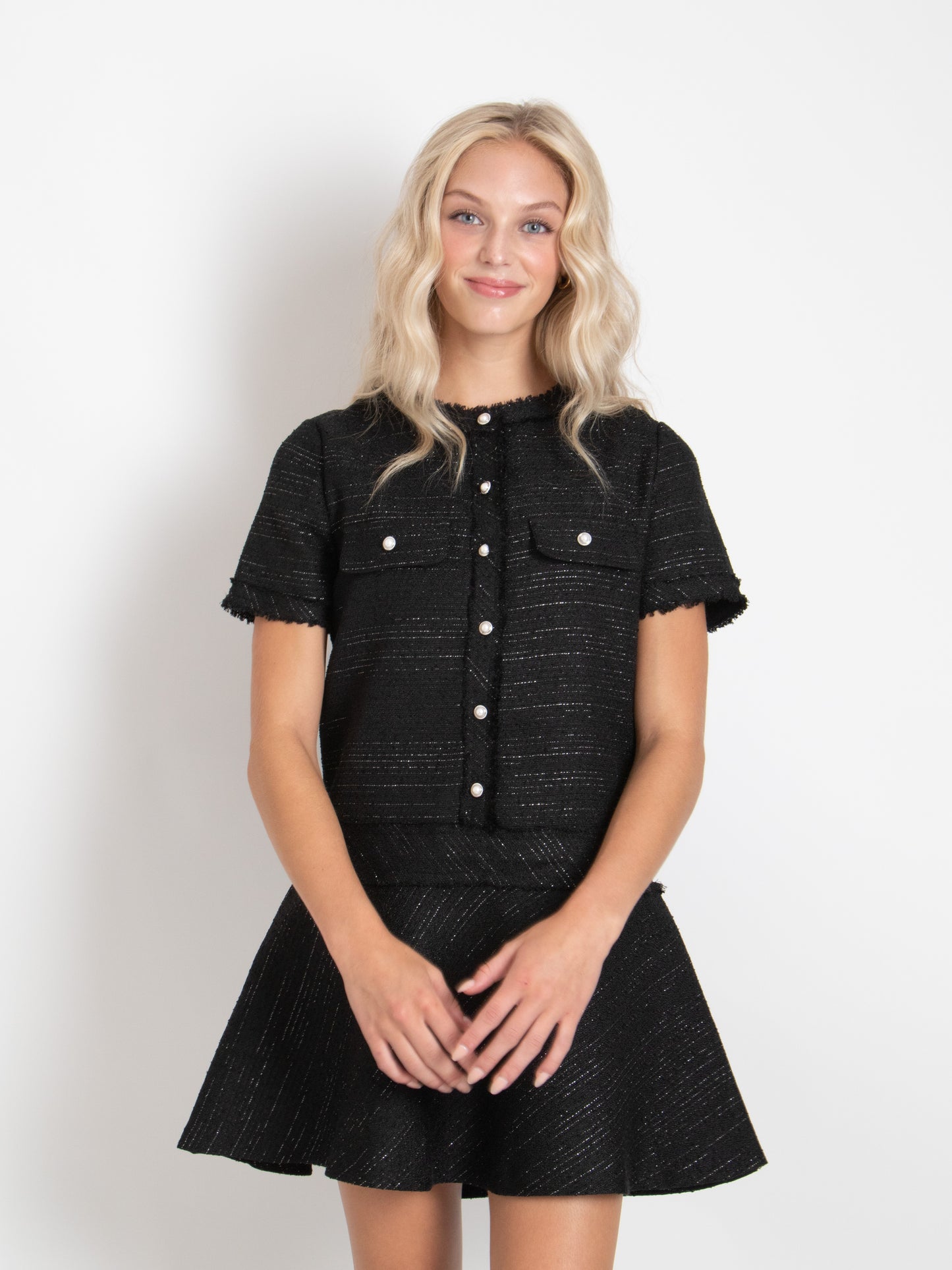 Button Tweed Dress