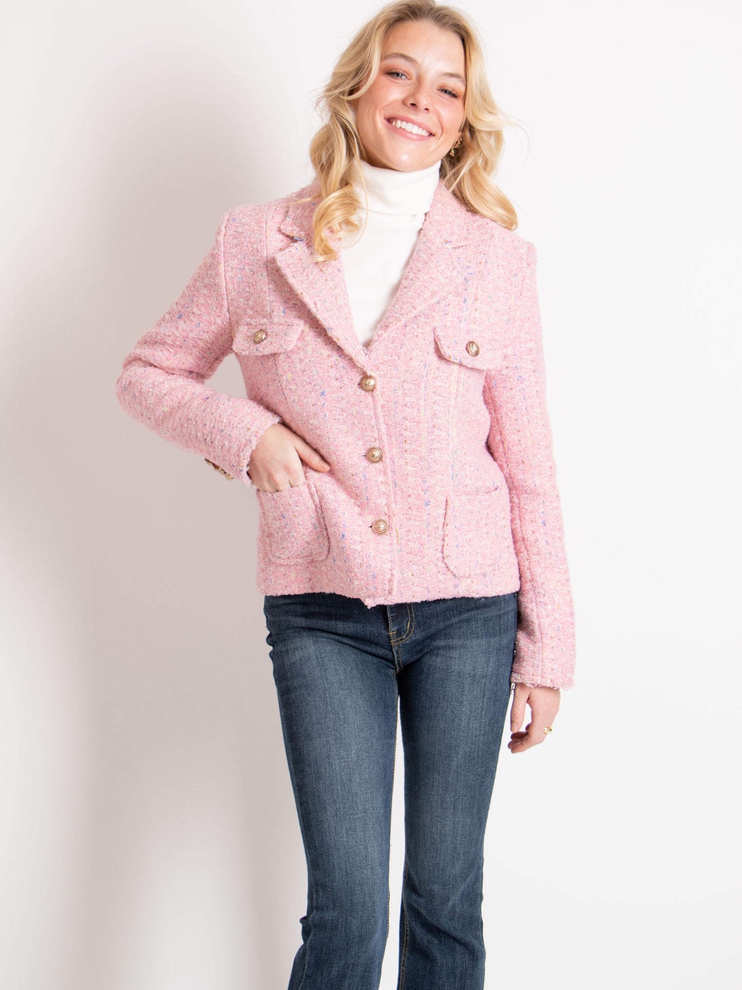 Tweed Button Jacket