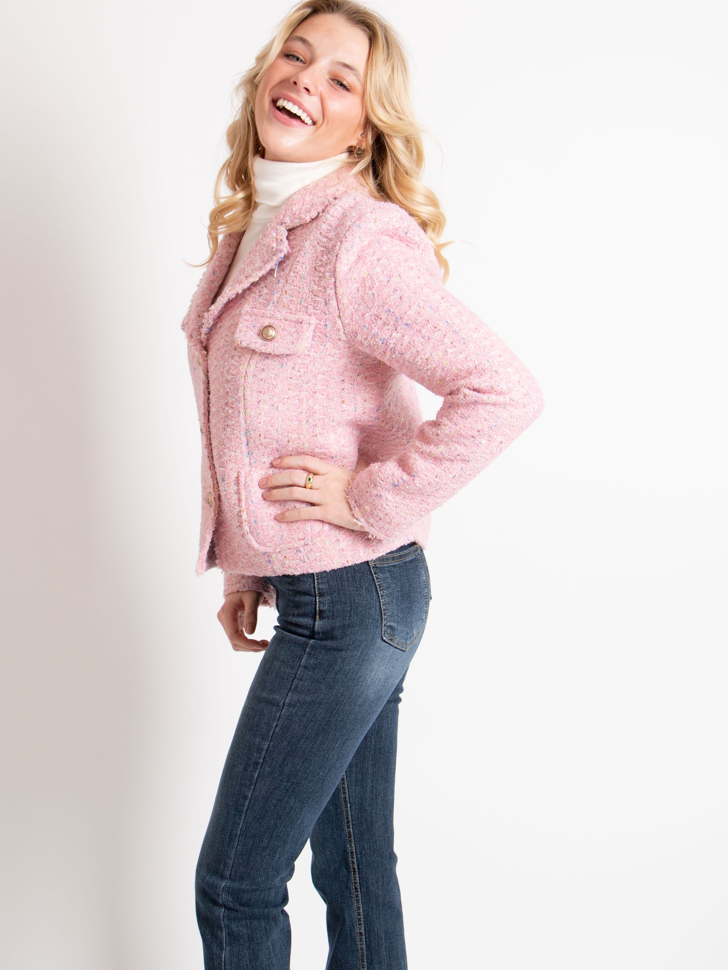 Tweed Button Jacket