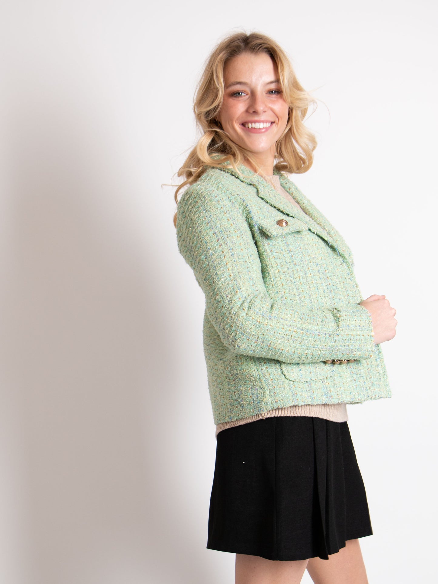 Tweed Button Jacket