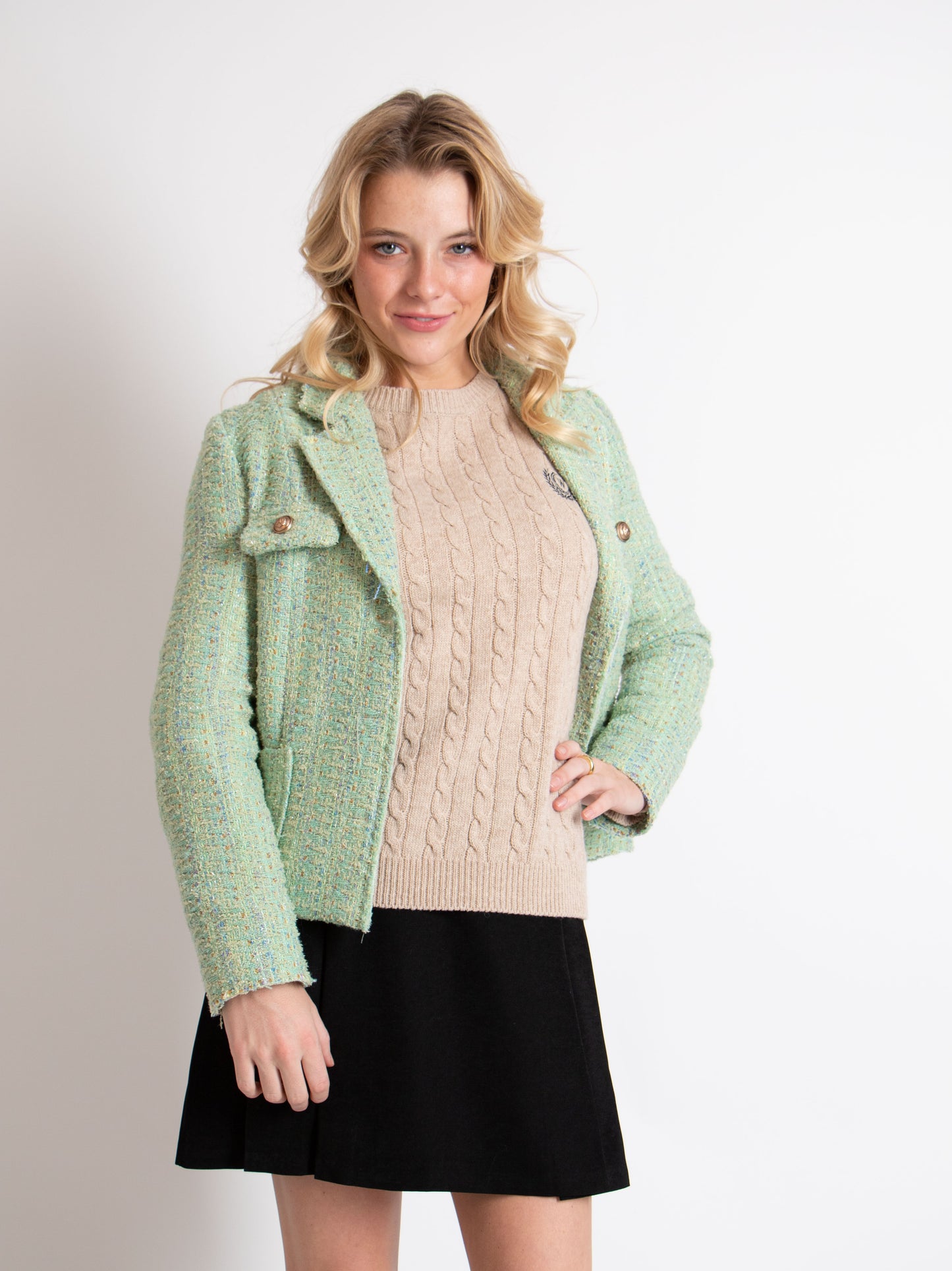 Tweed Button Jacket