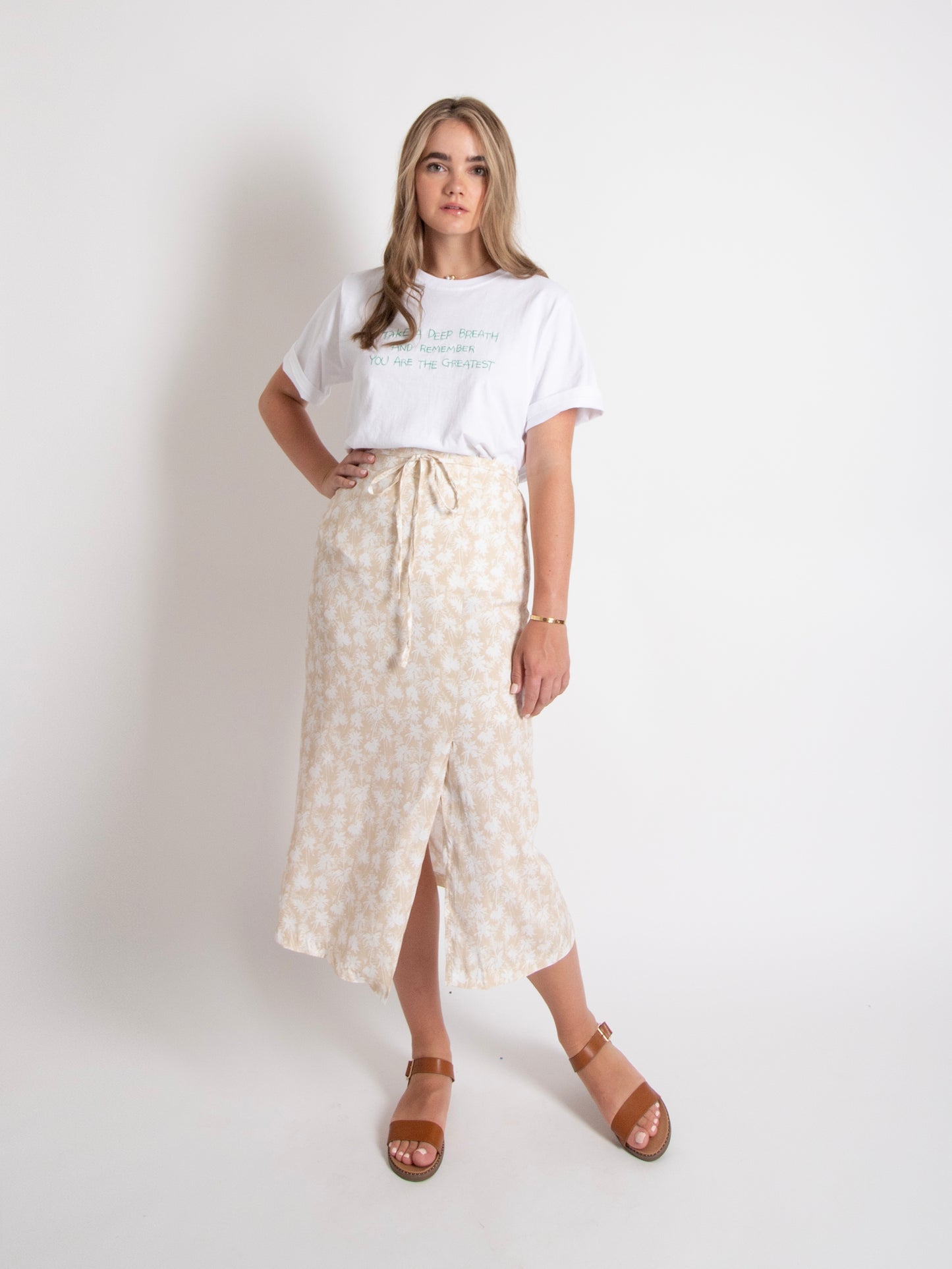 Leaf Waist Tie Skirt