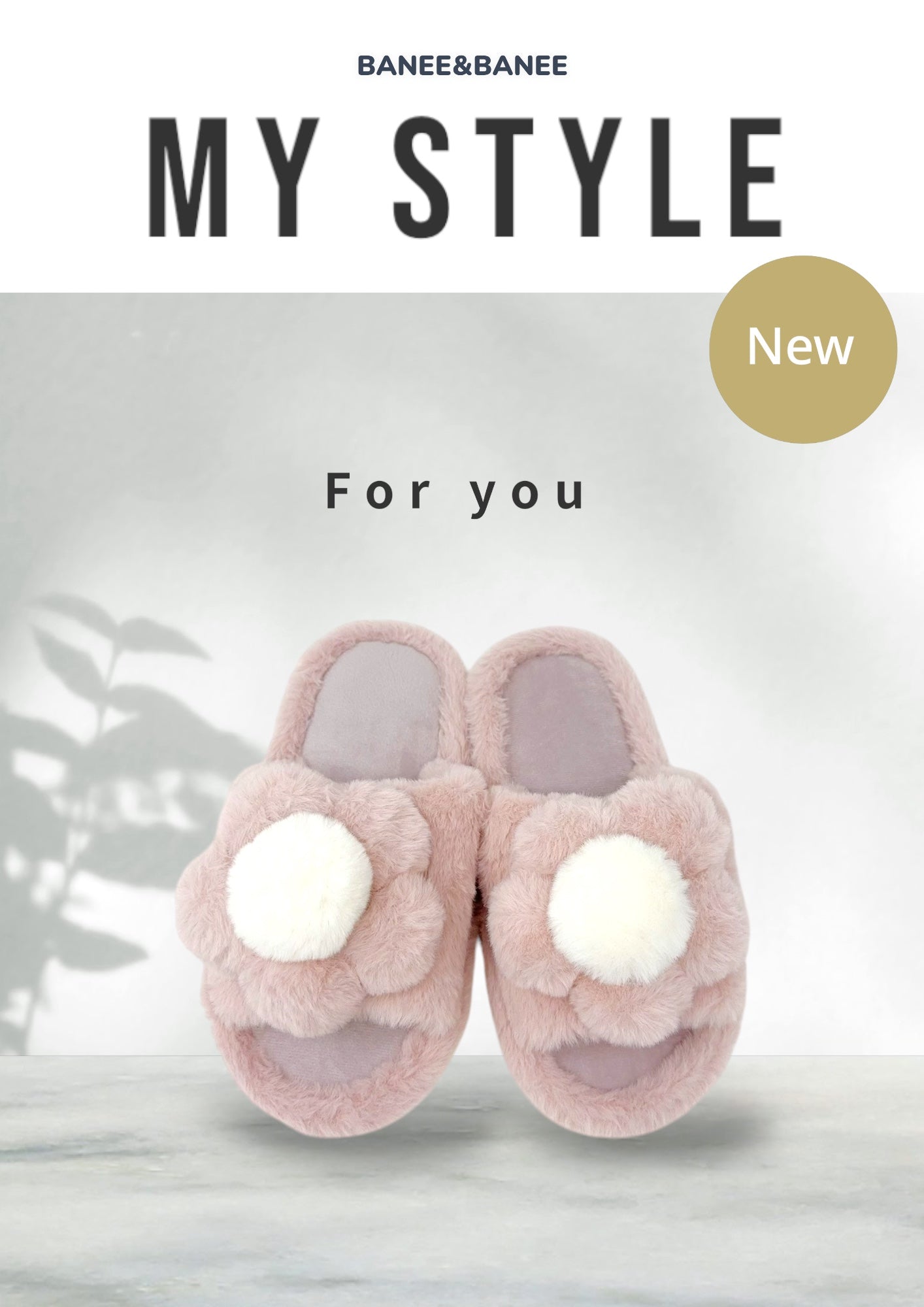 Fur Flower Slipper