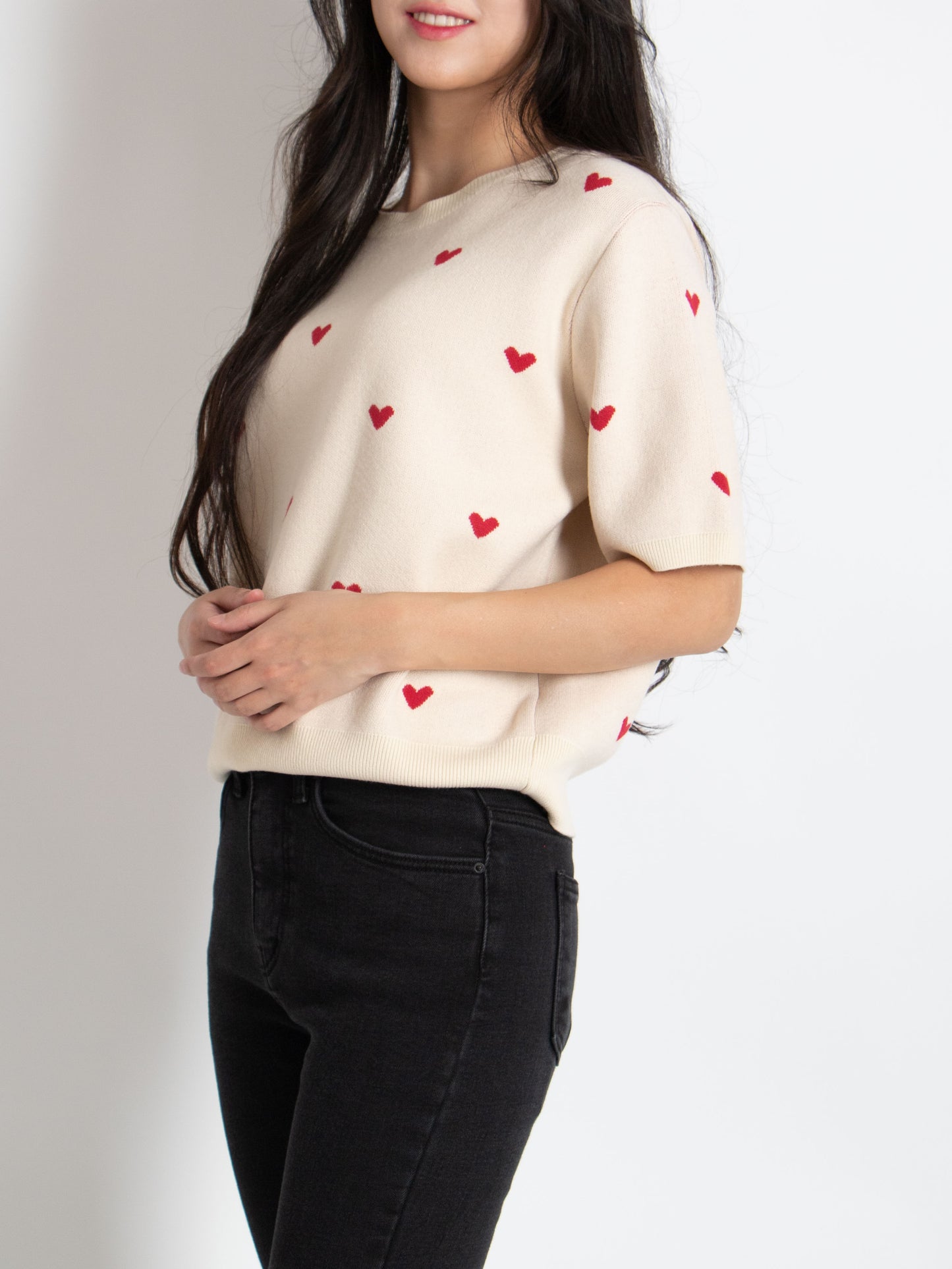 Heart Short Sleeve Knit