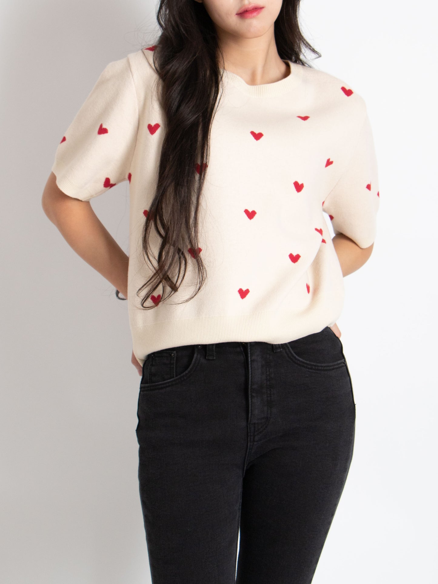 Heart Short Sleeve Knit