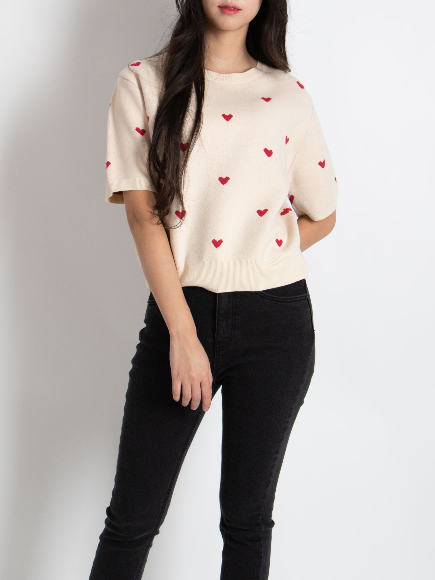 Heart Short Sleeve Knit