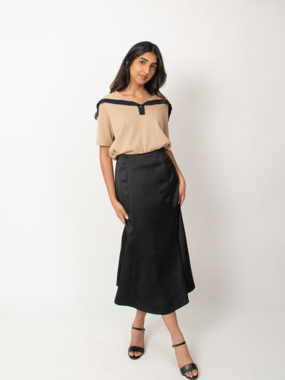 Satin Long Skirt
