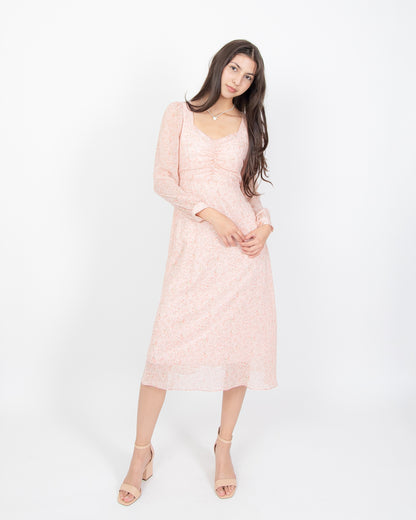 Ruched Floral Maxi Dress