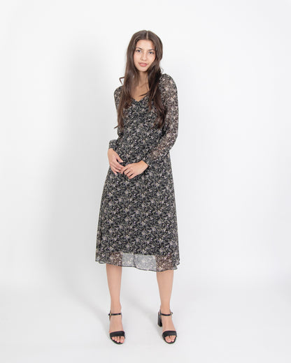 Ruched Floral Maxi Dress