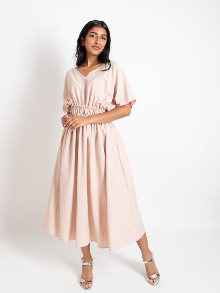 banded bottom mini dress Waist Banded Dress Blue / Free