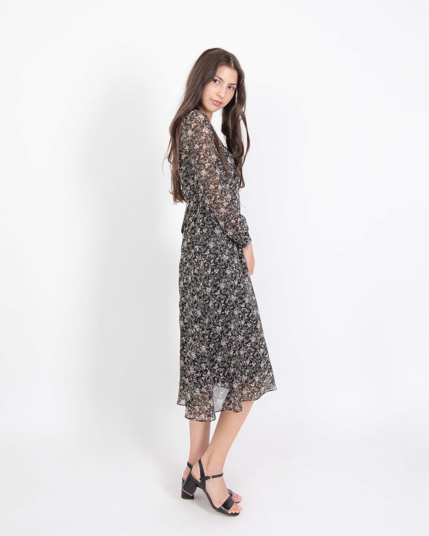 Ruched Floral Maxi Dress