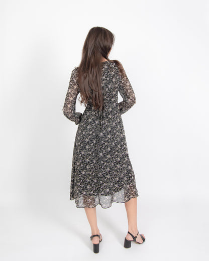 Ruched Floral Maxi Dress