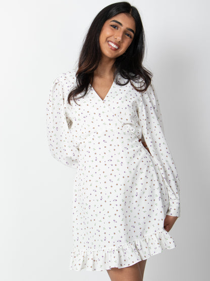 Flower V-neck Dress