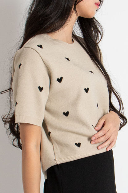 Heart Short Sleeve Knit