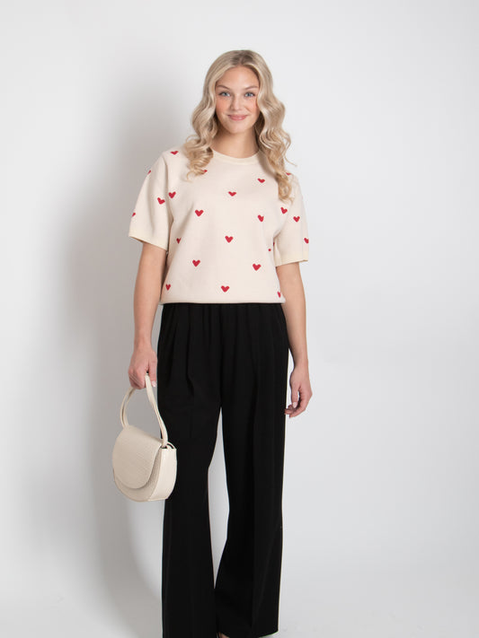 Heart Short Sleeve Knit