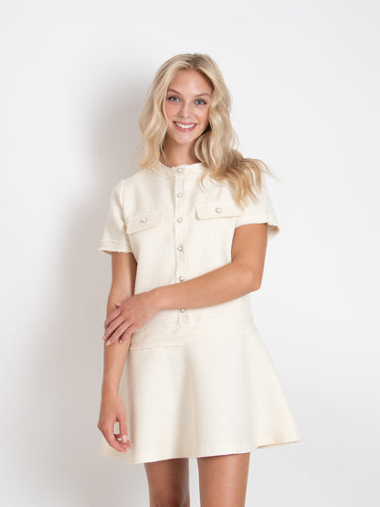 Button Tweed Dress