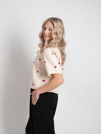 Heart Short Sleeve Knit