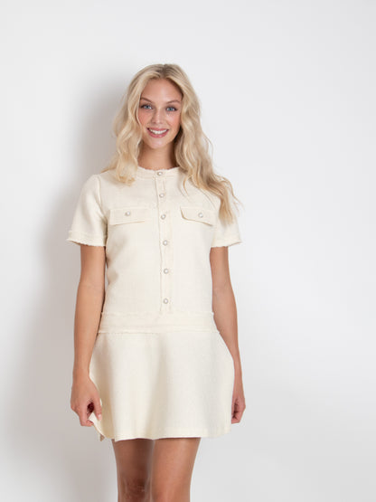 Button Tweed Dress