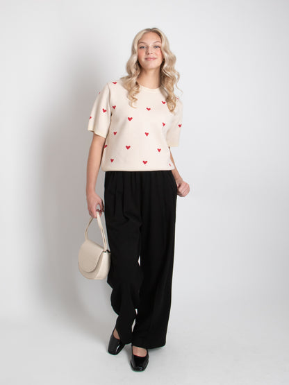 Heart Short Sleeve Knit