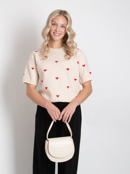 Heart Short Sleeve Knit