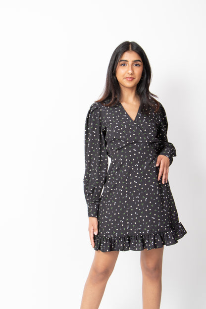 Flower V-neck Dress
