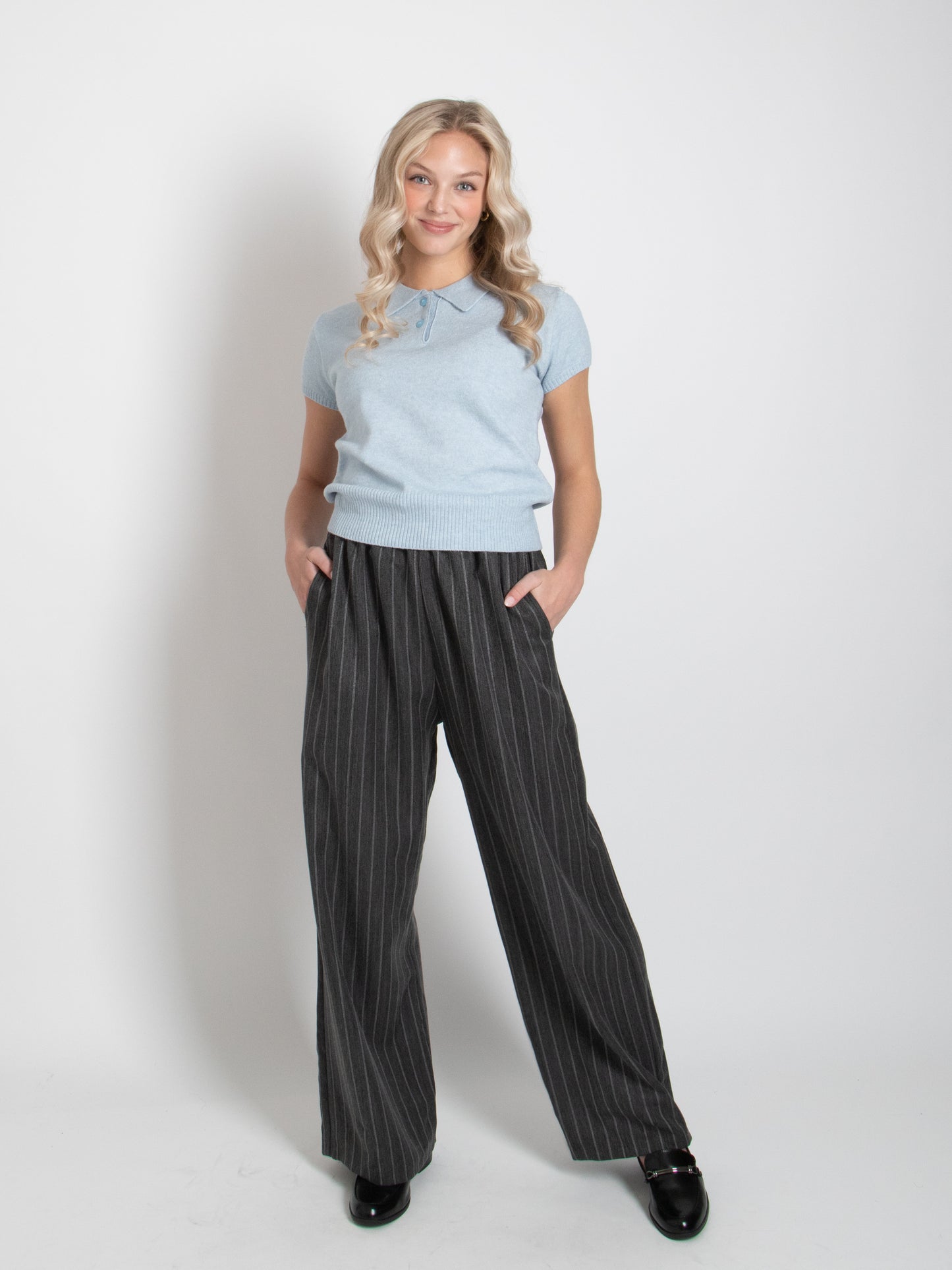 Collar Short Sleeve Knit