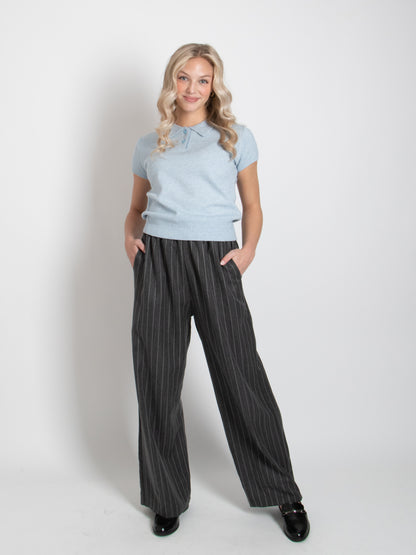 Collar Short Sleeve Knit