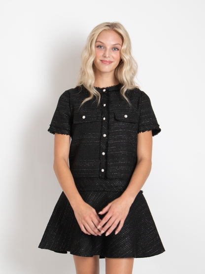 Button Tweed Dress