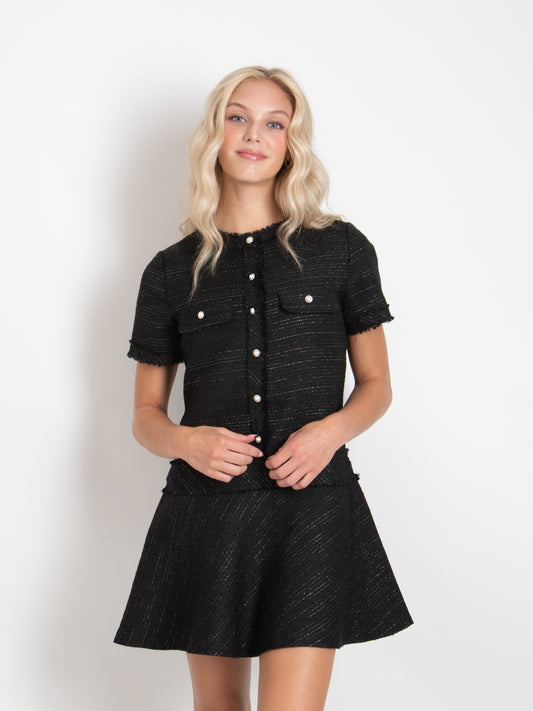 Button Tweed Dress