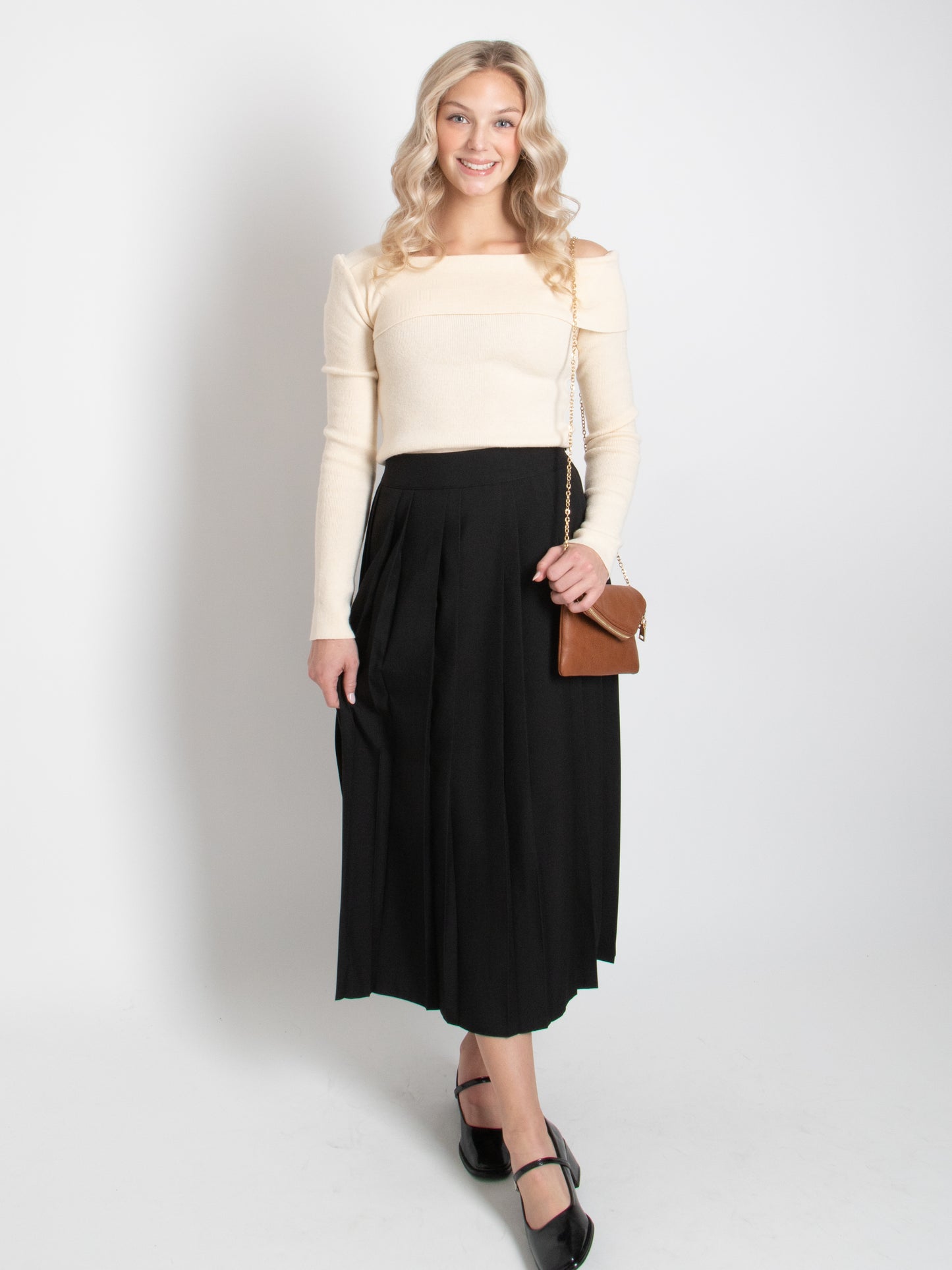 Unbalance Shoulder Knit