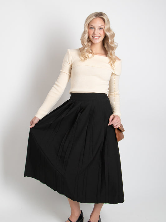 Long Pleated Skirt