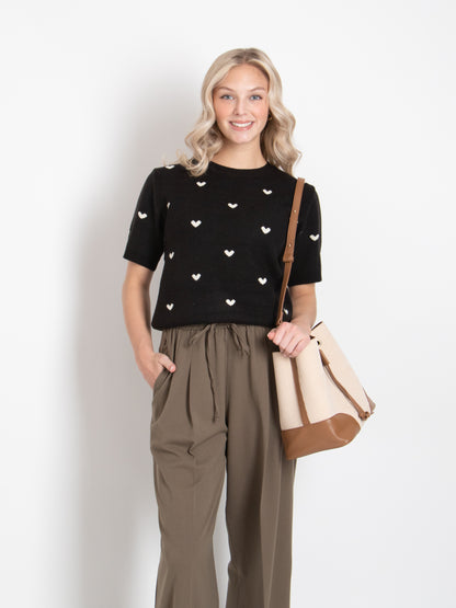 Heart Short Sleeve Knit