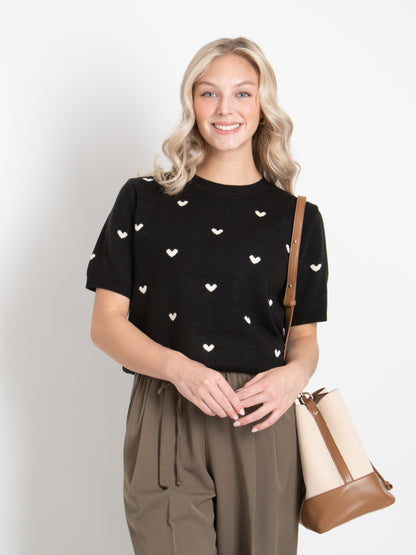 Heart Short Sleeve Knit