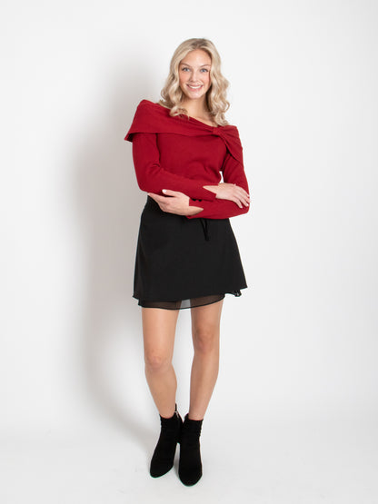 Waist Tie A-line Skirt