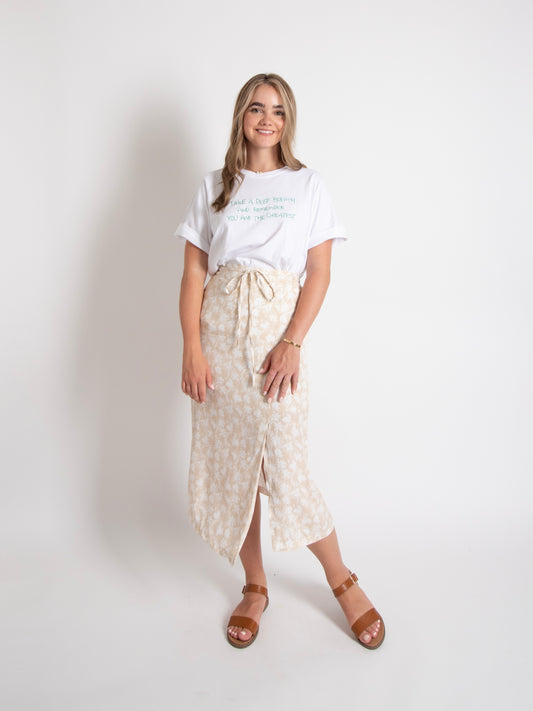 Leaf Waist Tie Skirt